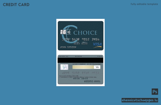 Belize Choice Bank Visa-Karte – Beispielvorschau